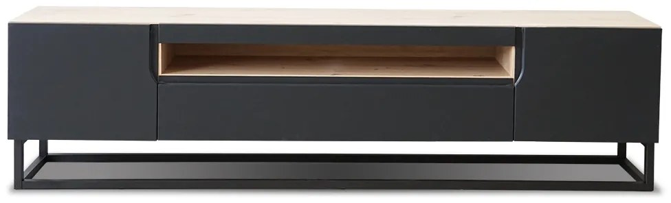 TV skrinka s kovovou podstavou Loftia - artisan/čierny mat