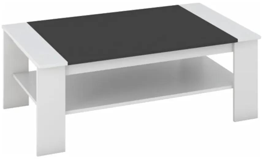 Konferenčný stolík, biela/čierna, BAKER