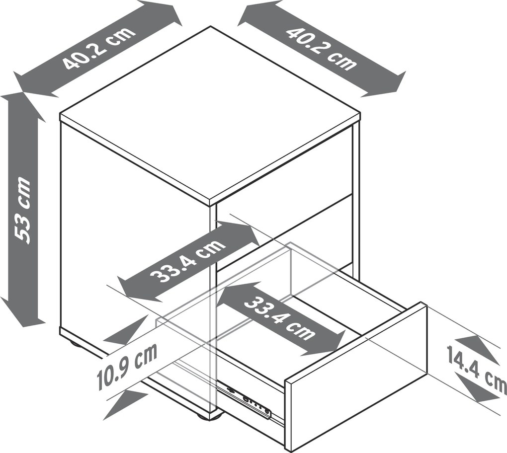 Nočný stolík typu boxspring