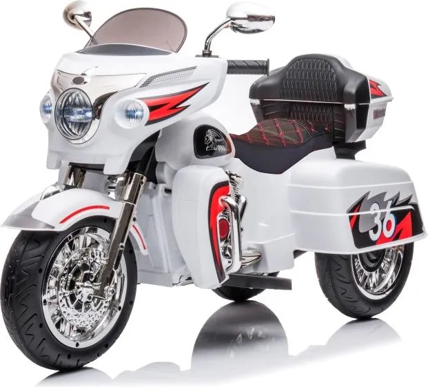 LEAN CARS Nabíjateľná trojkolesová motorka Goldwing White