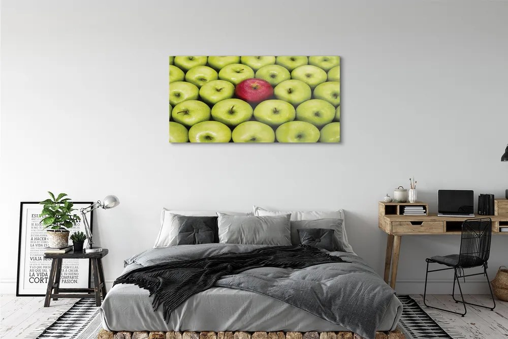 Obraz plexi Zelená a červená jablká 125x50 cm