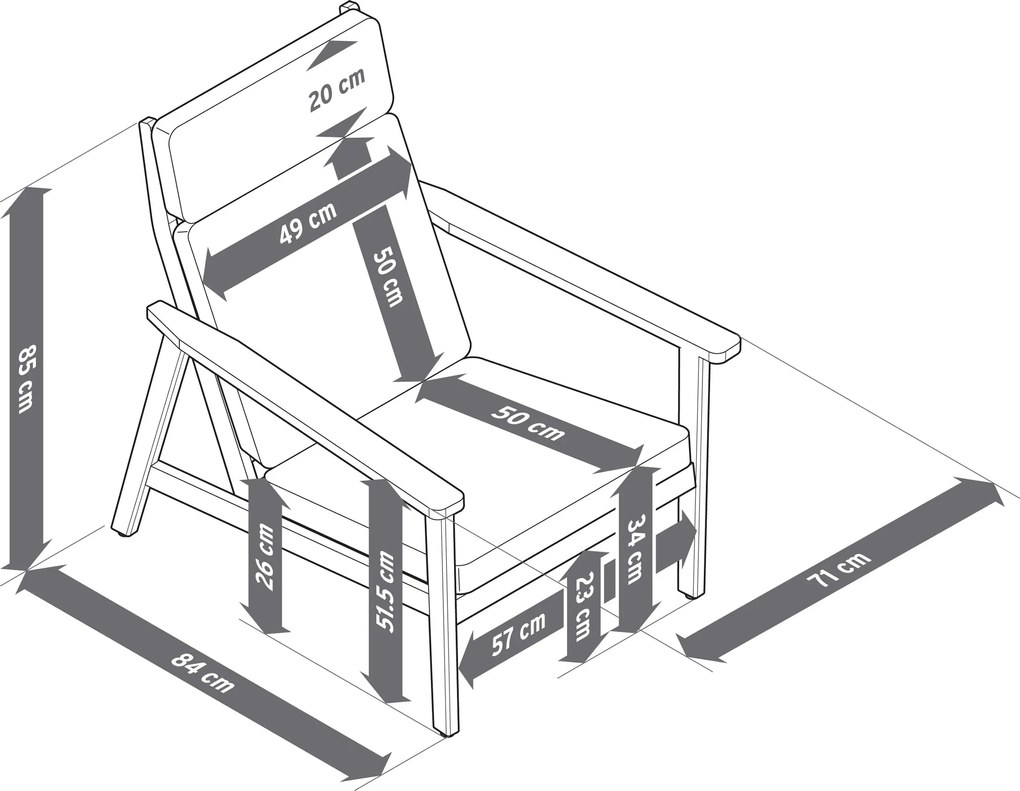 Pohodlné záhradné kreslo s vysokým operadlom vrátane opierky nôh