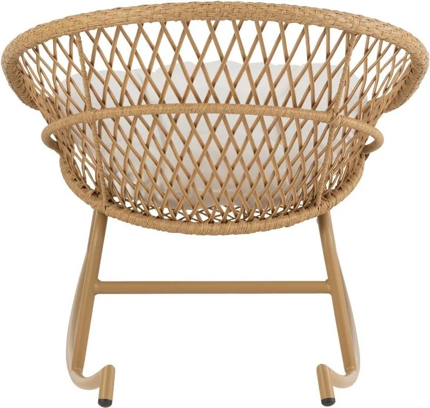Béžové ratanové hojdacie kresielko Zayo Beige - 118*82*78 cm