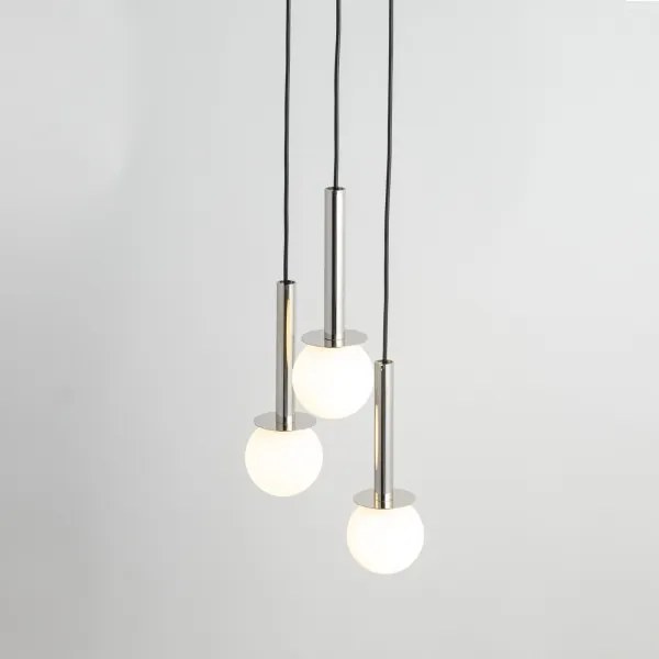 Luster na lanku DAISY 3xG9/12W/230V pr. 27 cm lesklý chróm/čierna/biela