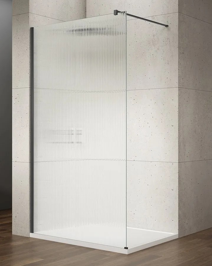 Gelco Gelco, VARIO BLACK jednodielna sprchová zástena na inštaláciu k stene, sklo nordic, 800 mm, GX1580-06