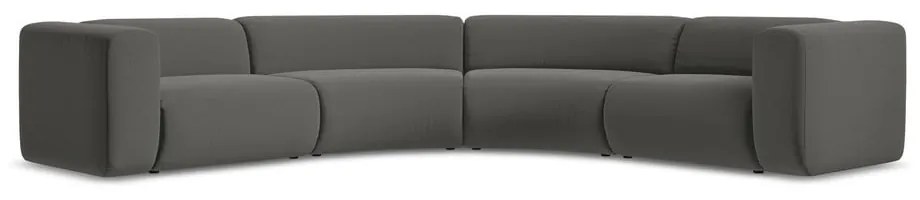 Sivá zamatová rohová pohovka Ekahi – Makamii