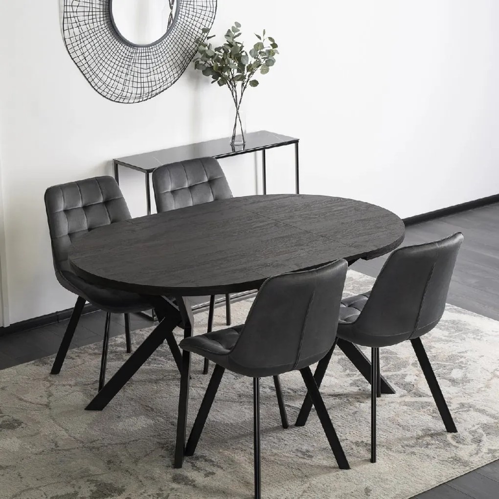 PROXIMA.store - Okrúhly stôl LUKAS FARBA: dub, FARBA NÔH: čierna