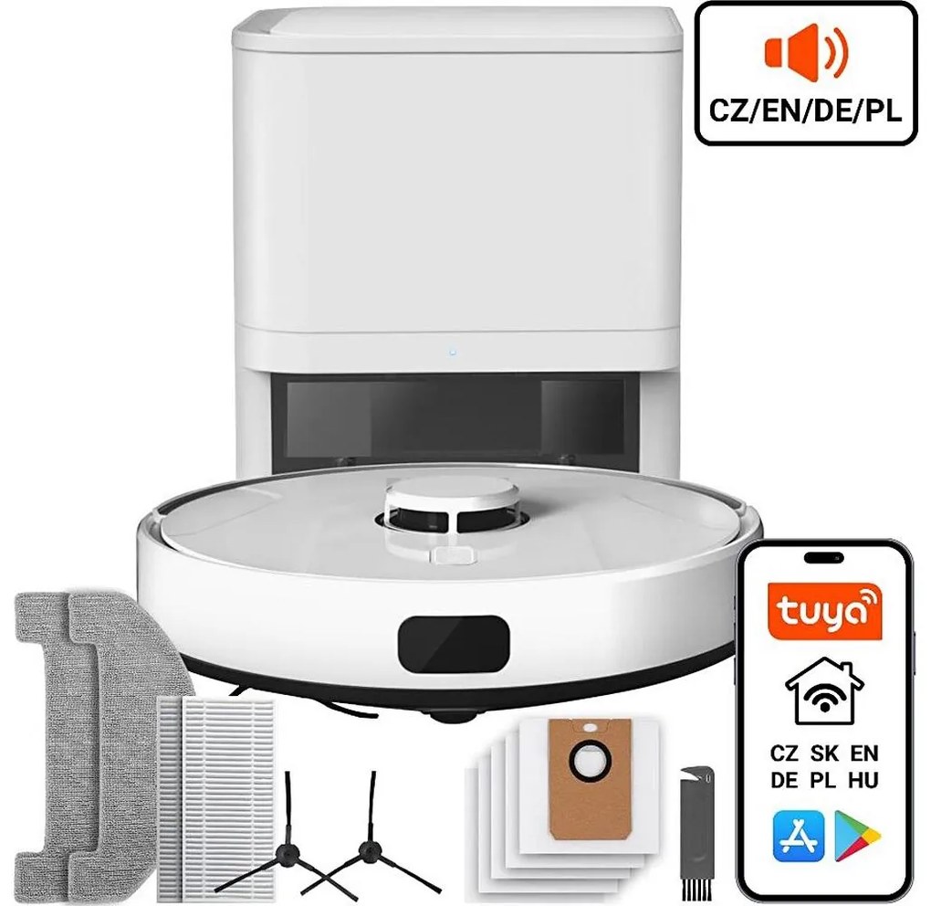 TESLA Electronics RoboStar - Inteligentný robotický vysávač 2v1 2600 mAh Wi-Fi biela