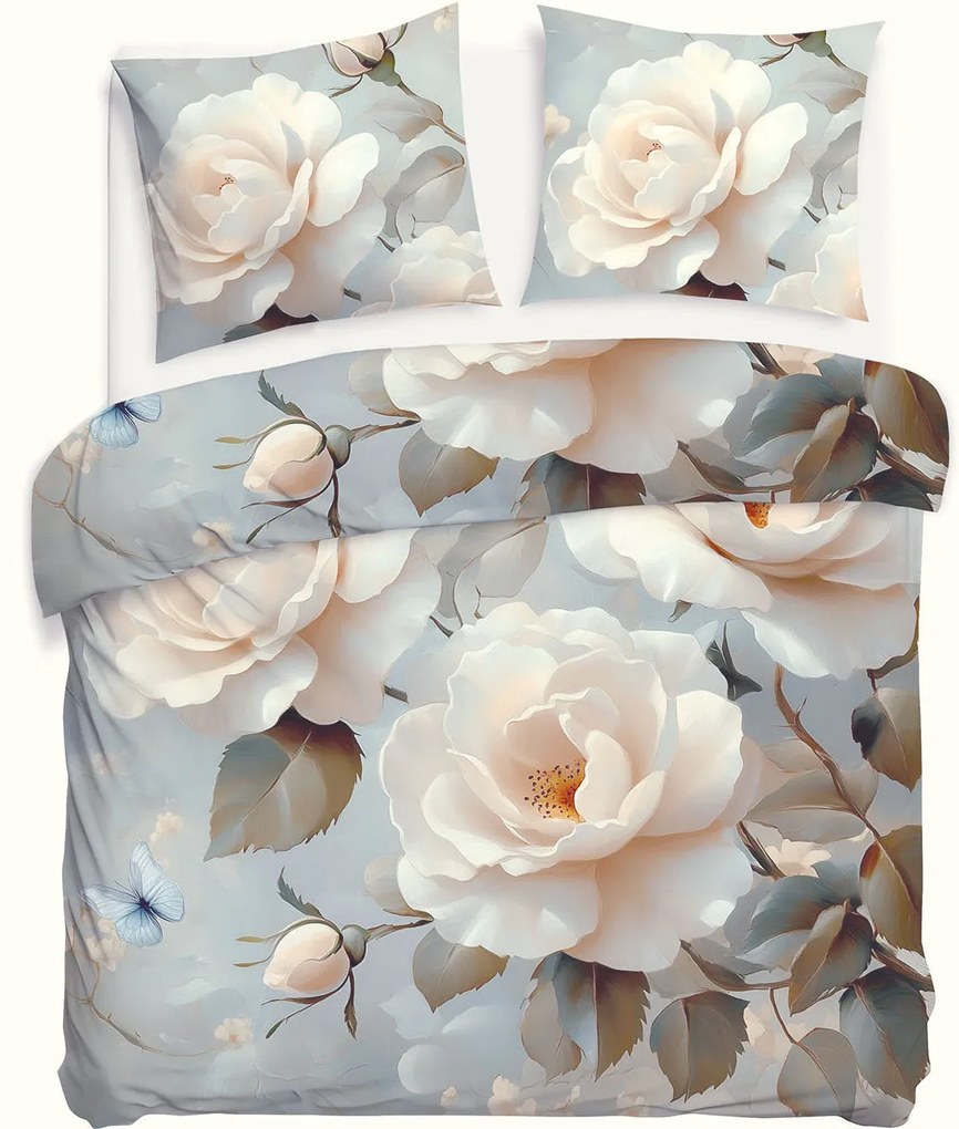 SATÉNOVÉ OBLIEČKY SATYNLOVE PREMIUM 180X200 CM, 2KS 70X80 CM KVETY