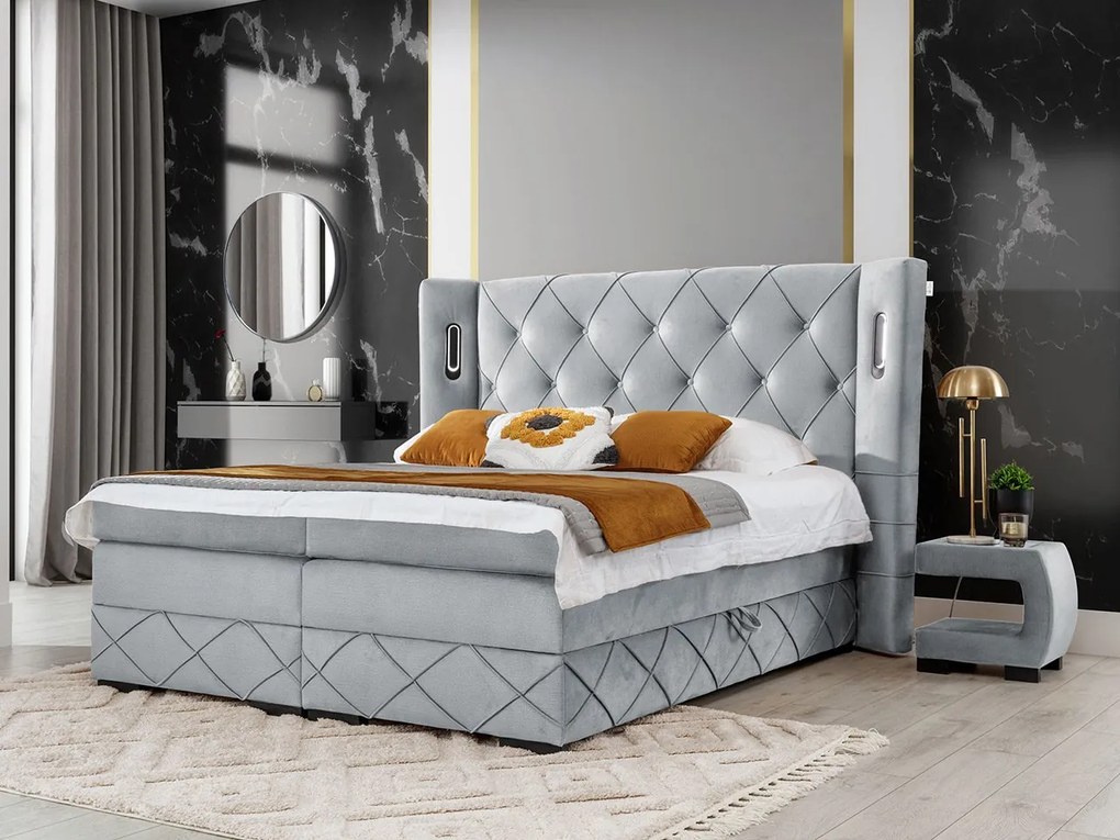 Kontinentálna posteľ Banjul Lux, Rozmer postele: 160x200, Dostupné poťahy: Kameleon 04