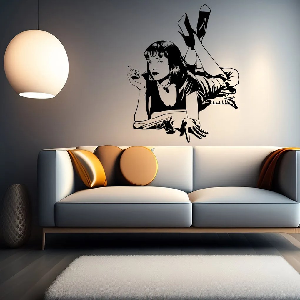 Veselá Stena Samolepka Pulp Fiction Farba: bílá, Veľkosť: 80 x 98 cm