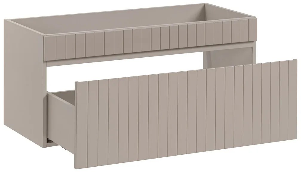Závěsná skříňka pod umyvadlo Iconic s deskou 100 cm kašmír/dub coast evoke