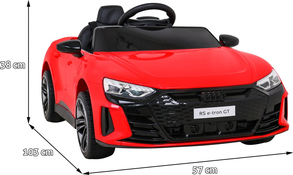 Ramiz Elektrické autíčko Audi RS E-Tron GT pre deti červené + diaľkové ovládanie + pohon 4x4 + rádio MP3 + LED + EVA