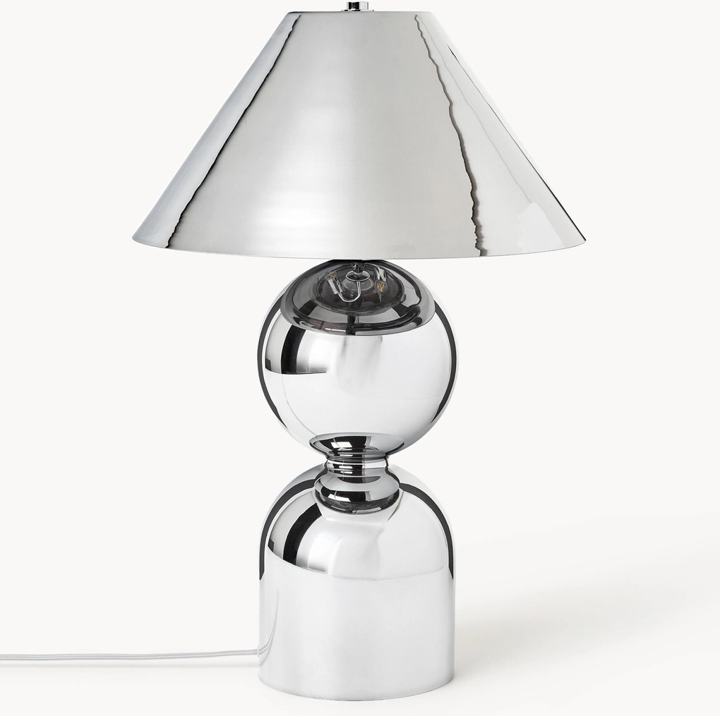 Veľká stolová lampa zo zrkadlového skla's nastaviteľným tienidlom Danielle, V 60 cm