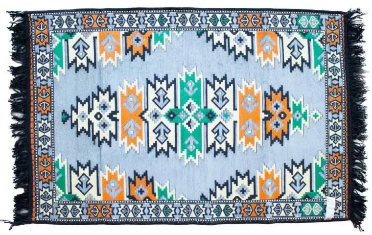 AWG turecký kilim koberec modrý 125x80cm