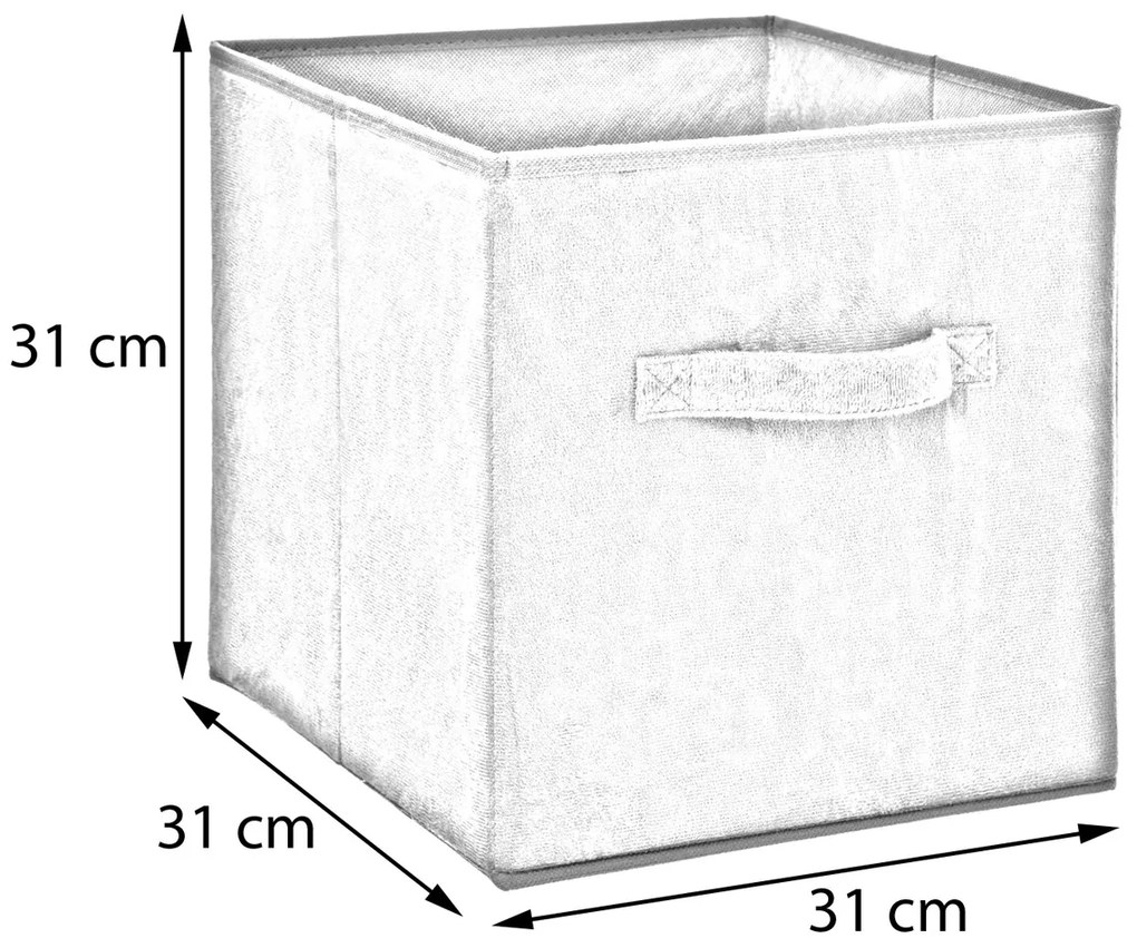 Úložný box Textília 31x31 cm čierny
