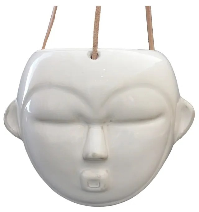 Biely závesný kvetináč PT LIVING Mask, výška 15,2 cm