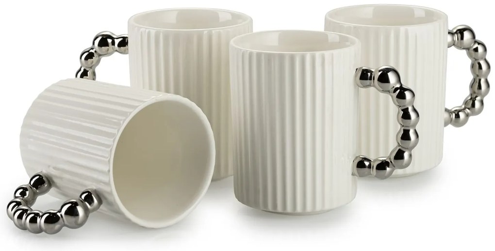 Čajový/kávový set Luca Silver White