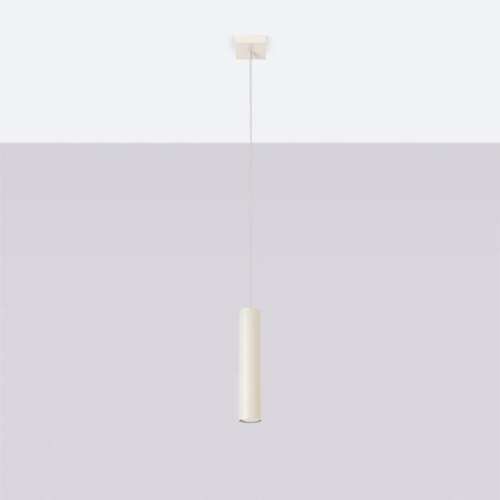 Závesné svietidlo Lagos, 1x béžové kovové tienidlo