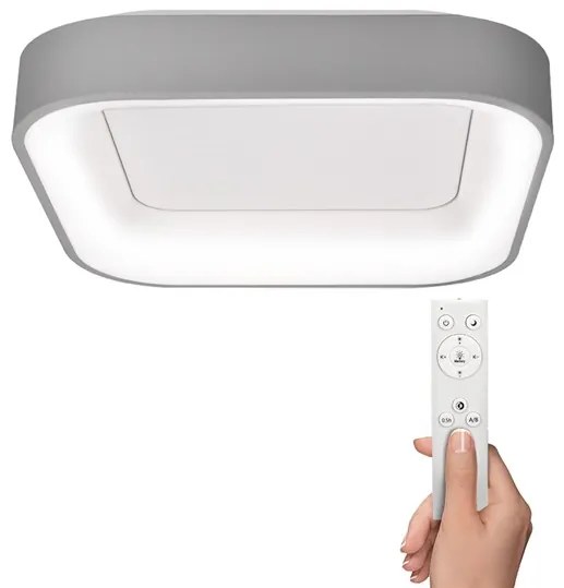 Stropné LED svietidlo Treviso - 48W - 2880lm - s diaľkovým ovládaním - šedé