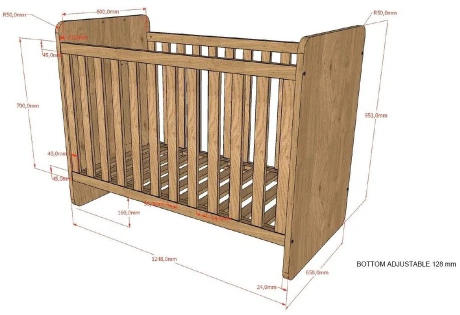 Postieľka v prírodnej farbe 60x120 cm Sam – Vipack