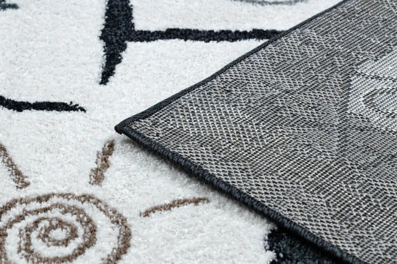 Dywany Łuszczów, Detský kusový koberec Fun Hop black, 140x190, čiernobiela, detská izba