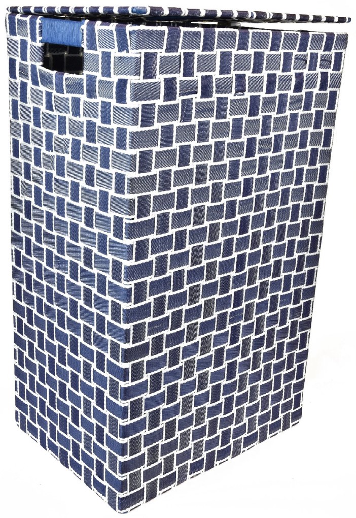 Kôš na bielizeň modro-biely Rozmery (cm): 40x30, v. 61