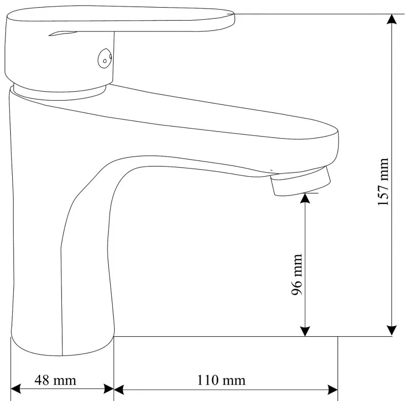 Mexen Kama, umývadlová batéria h-157, čierna matná, 72500-70