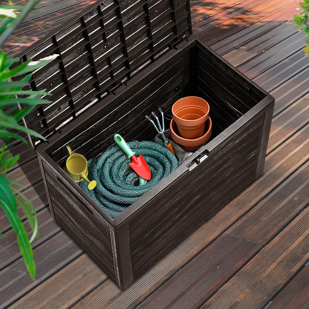 Úložný box WOODEBOX - 190L, 78x44x55cm, tmavo hnedá Prosperplast