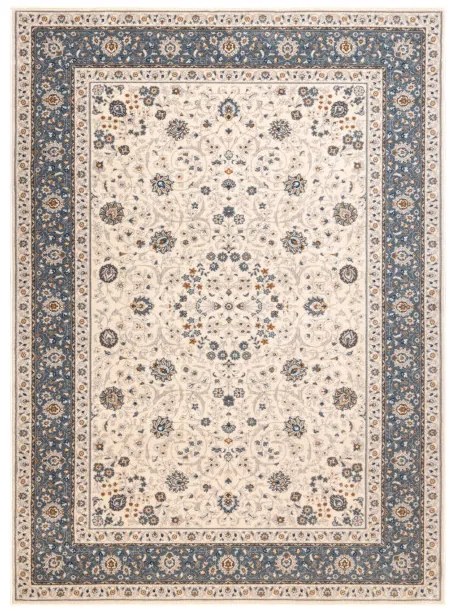 Koberec NAIN Ornament, rám 7179/51643 béžový / modrý