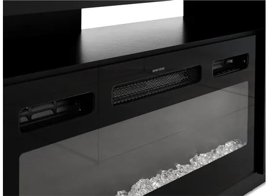 TV skrinka s krbom Anaceta (grafit + lesk grafit) (s LED osvetlením). Vlastná spoľahlivá doprava až k Vám domov. 1106158