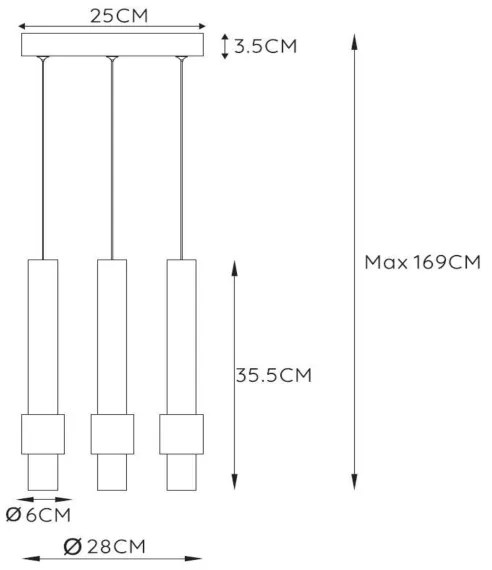 Lucide 24402/15/30 - LED Stmievateľný luster na lanku MARGARY 3xLED/4W/230V čierna