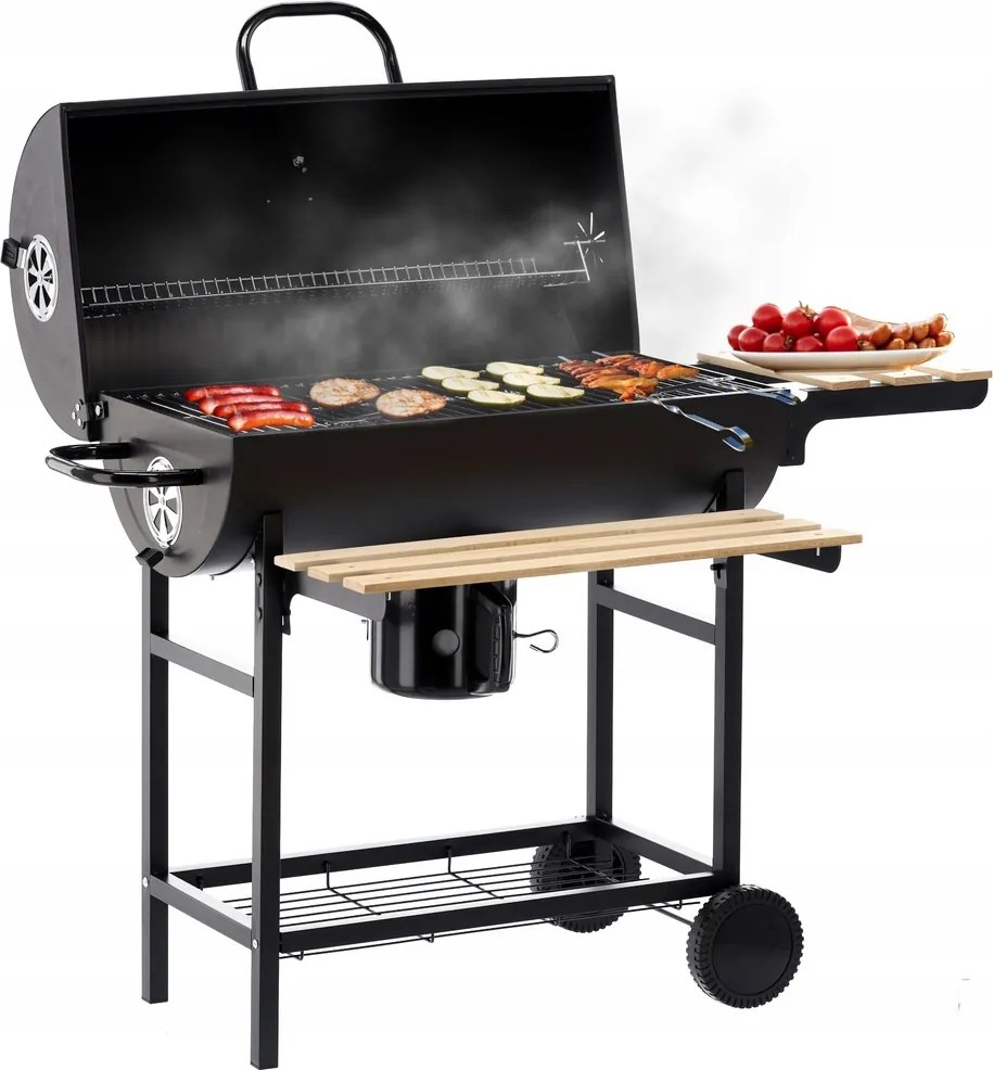 BBQ Meeting Gril na drevené uhlie s vekom a kolieskami 101 x 70,5 x 94,5 cm *5337