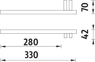 Nimco Držiak na uteráky ľavý do nábytku KEIRA - KE 22060AL-26