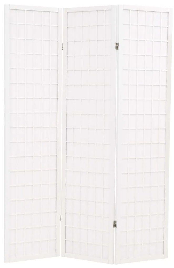 vidaXL Skladací paraván s 3 panelmi, japonský štýl 120x170 cm, biely