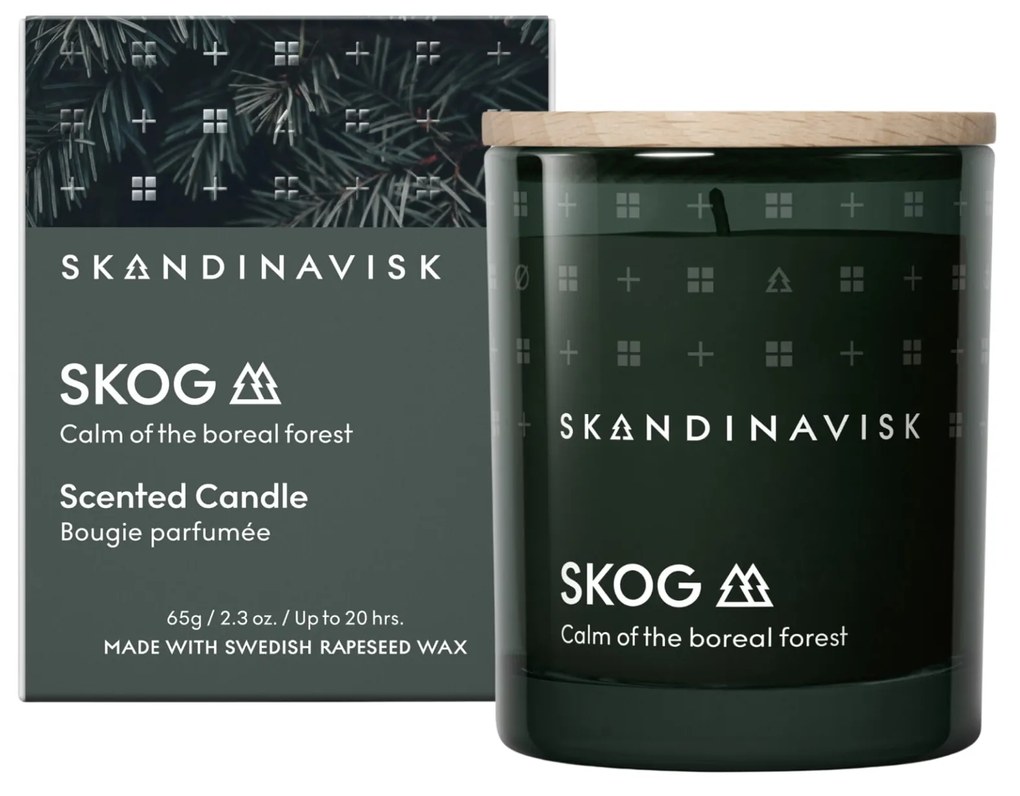 SKANDINAVISK Vonná sviečka v skle SKOG (les) 65 g