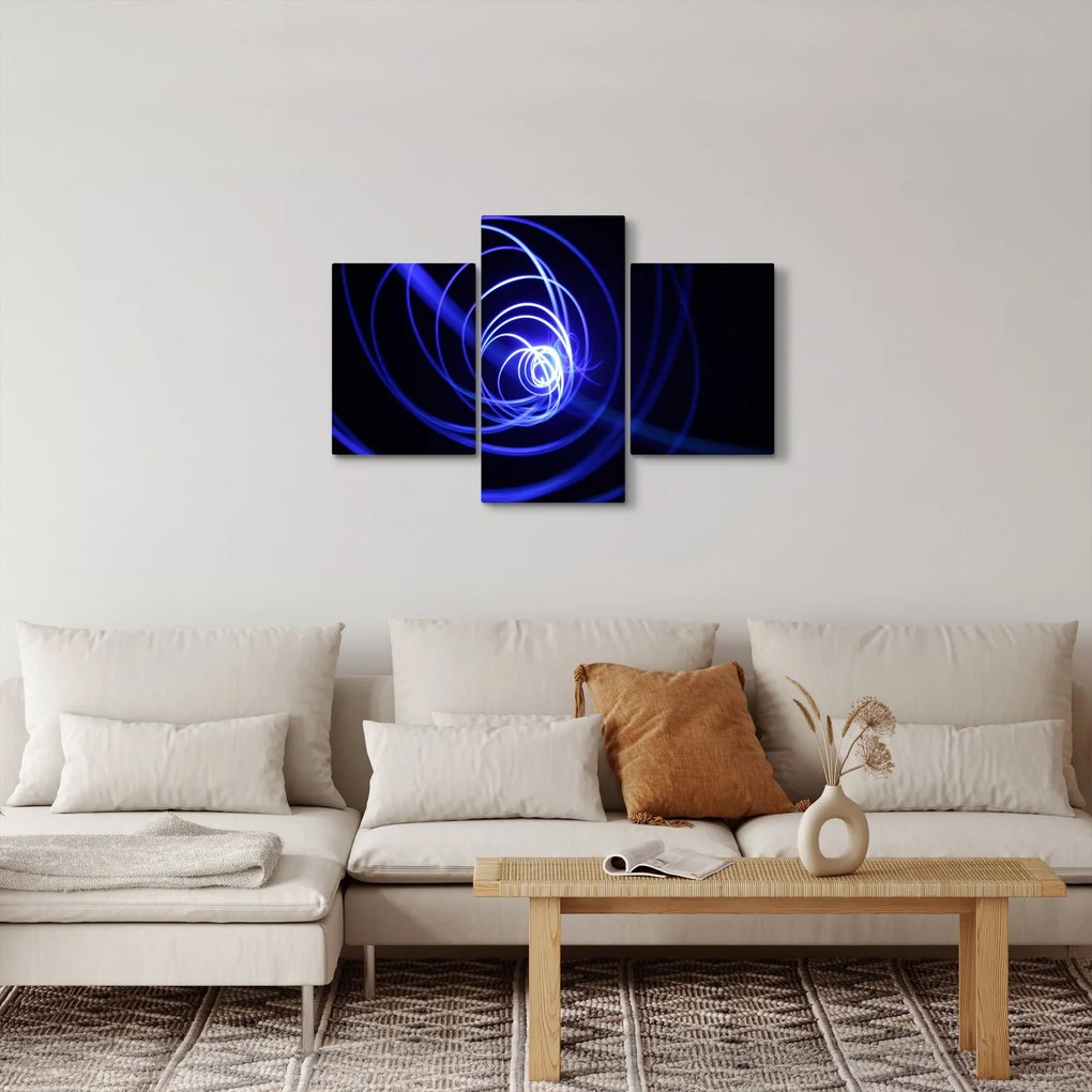 Obraz modrých špirál (90x60 cm)