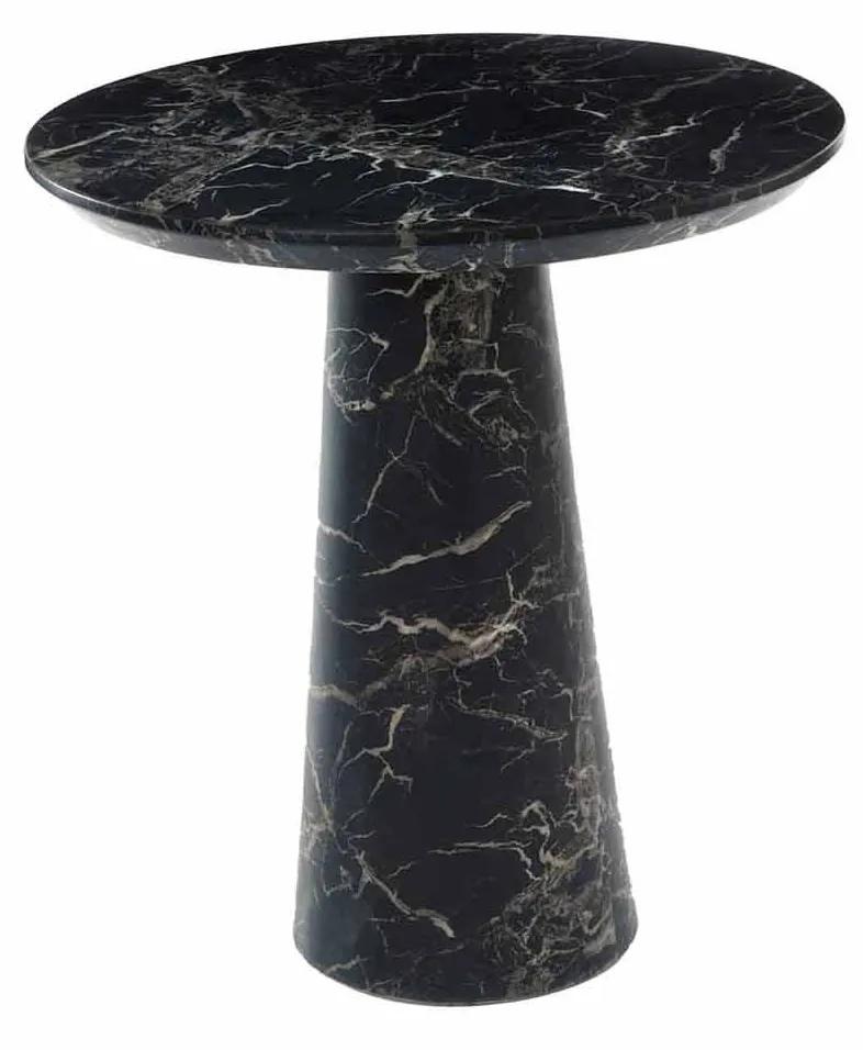 Bočný stolík Disc s mramorovým vzhľadom ∅ 70 × 75 cm
