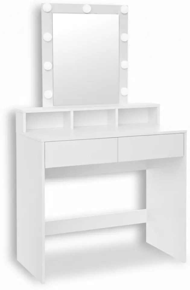 Jurhan Toaletný stolík VANESA s osvetlením, 80x40x145cm, biela