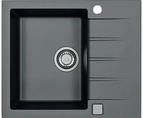 Granitový drez Cadit 500x590 mm čierny