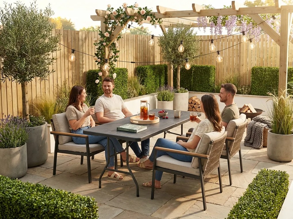 Cateringový stôl CATERON 70x180 cm, hnedý