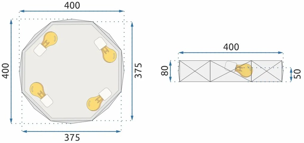 Stropné svietidlo Diamond APP876-C 40 cm zlaté