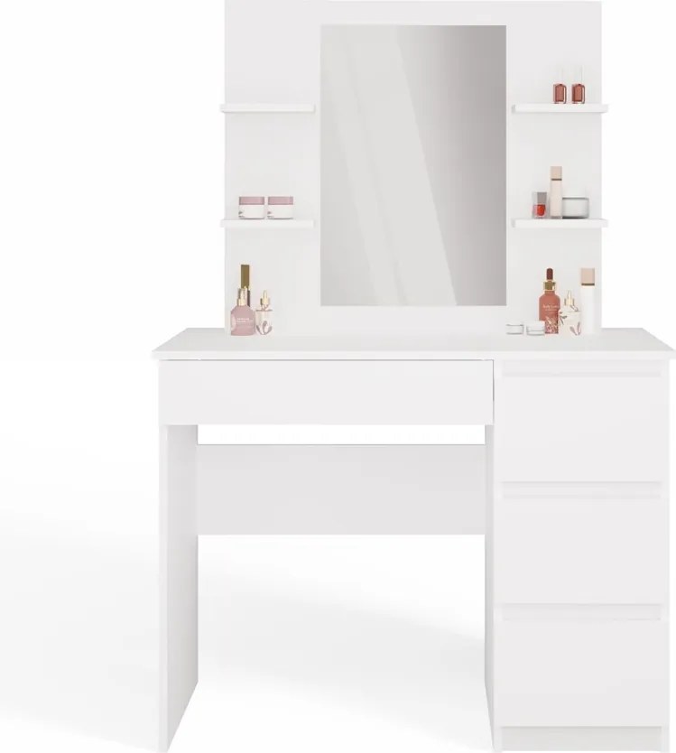 Toaletný stolík Marina Mijas 98,4 cm biely pravý