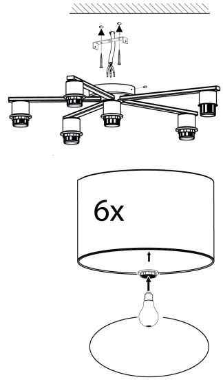 Eglo 98409 - Stropné svietidlo PASTORE 6xE27/40W/230V
