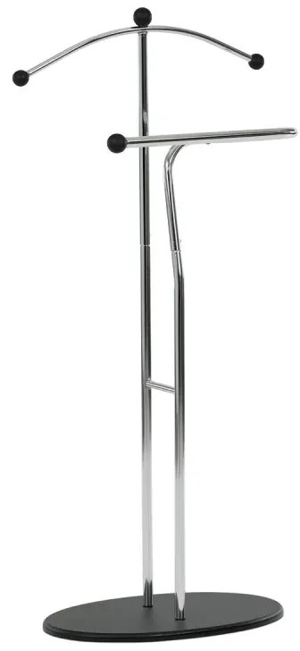 Němý sluha, výška 110 cm, masiv kaučukovník, černé moření, kov chrom