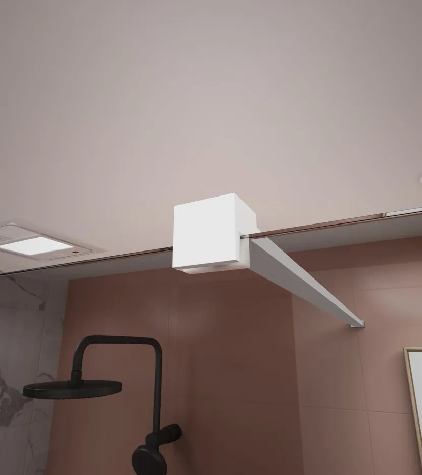 Erga Paris, sprchová zástena Walk-In 80x200 cm, 8mm šedé sklo, biely matný profil, ERG-V02-PARIS-080x200-GR-WH