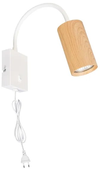BRILAGI - Flexibilná nástenná lampa SELE 1xGU10/30W/230V biela/dubový dekor