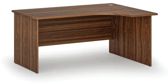 Kancelársky rohový pracovný stôl PRIMO WOOD, 1600 x 1200 mm, pravý, orech