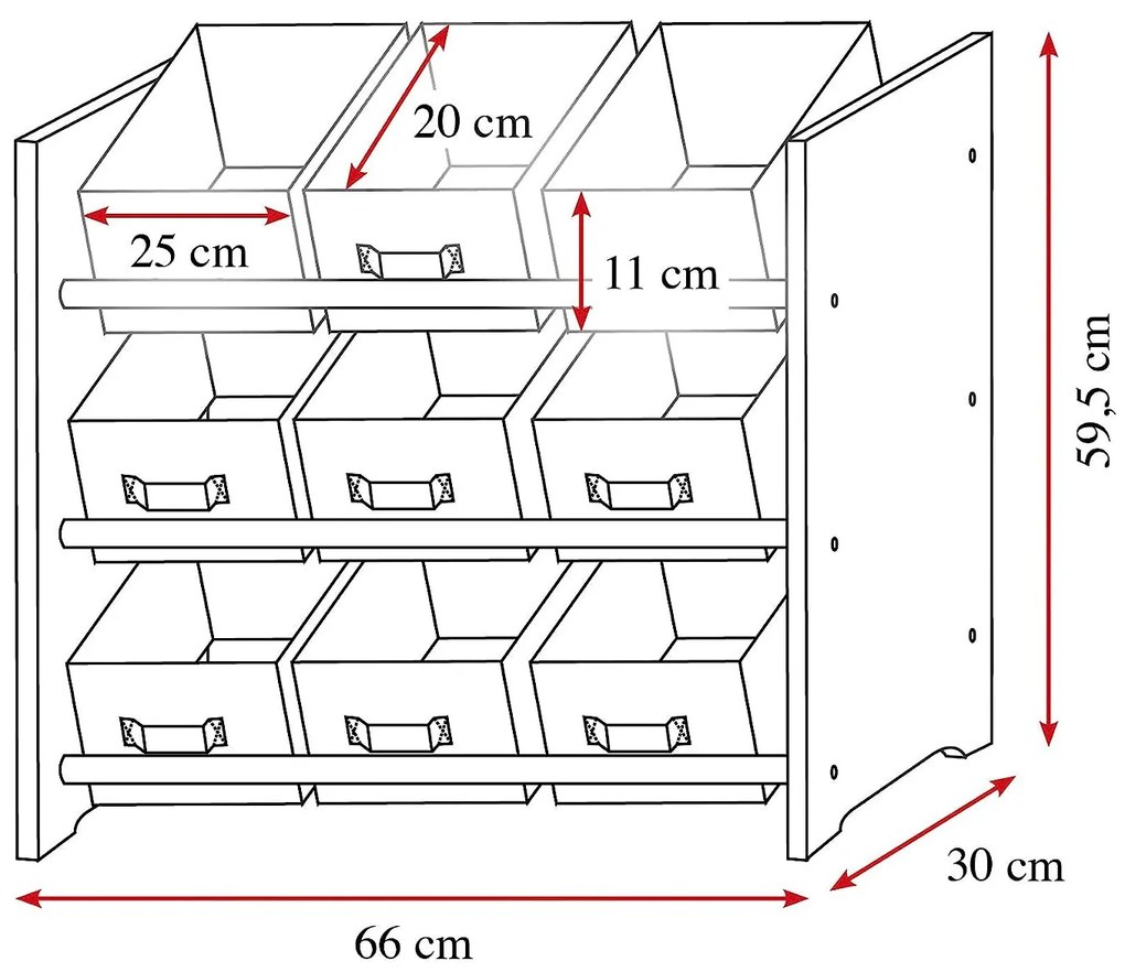 Detský regál, organizér na hračky s 9 úložnými boxmi, modro-zelený
