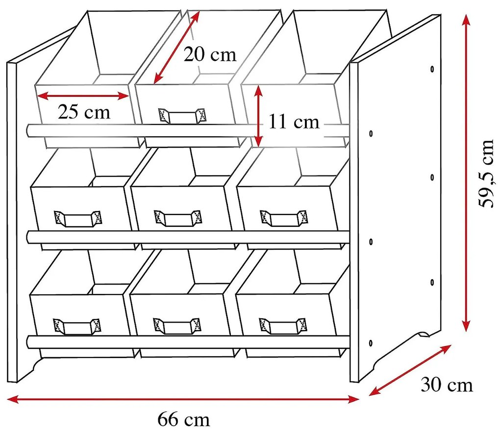 Dětský regál, organizér na hračky s 9 úložnými boxy, modro-zelený
